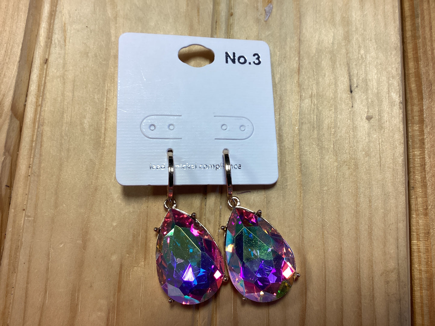 8064 AB and clear crystal earrings