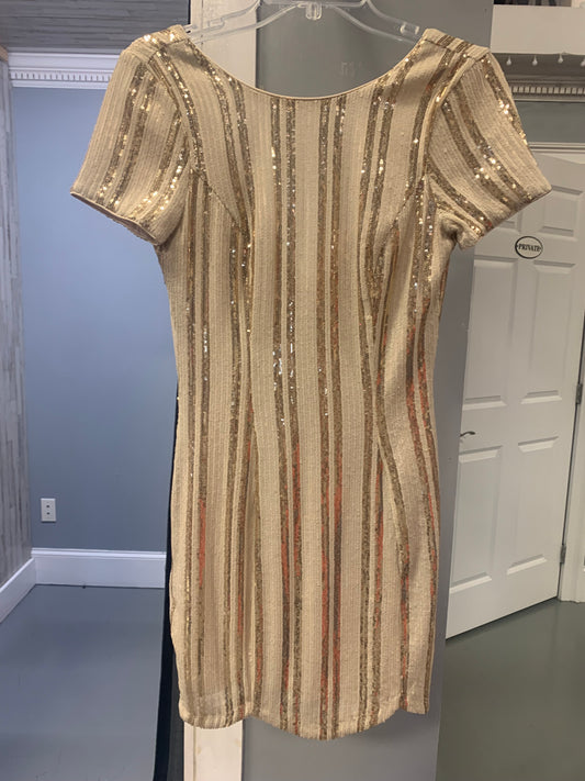 DANITY GOLD STRIPED DRESS